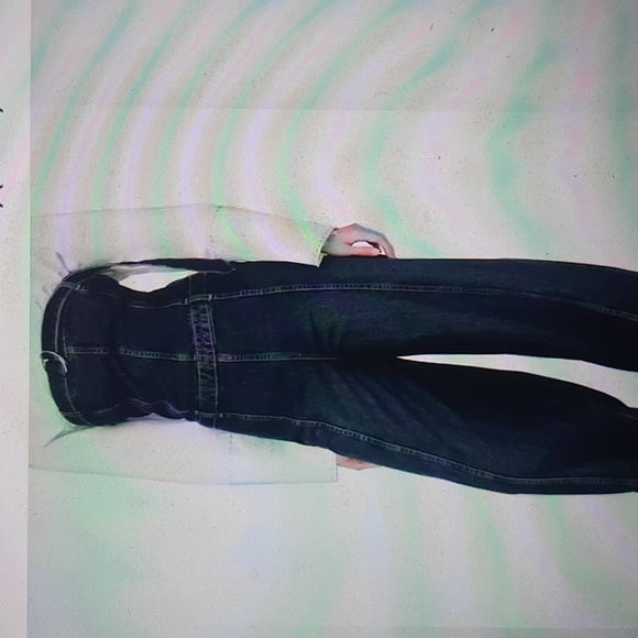 Zara strapless denim jumpsuit - Picture 2 of 9